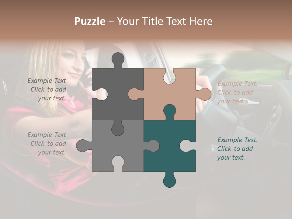 Blond Automobile Commuter PowerPoint Template