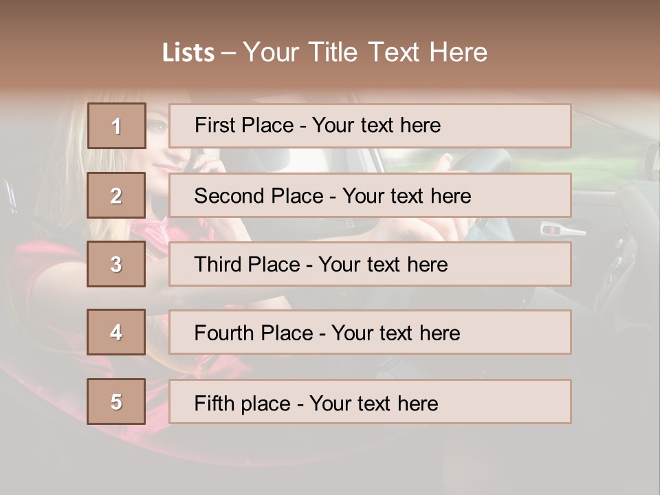 Blond Automobile Commuter PowerPoint Template