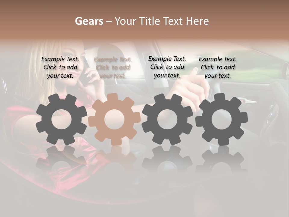 Blond Automobile Commuter PowerPoint Template