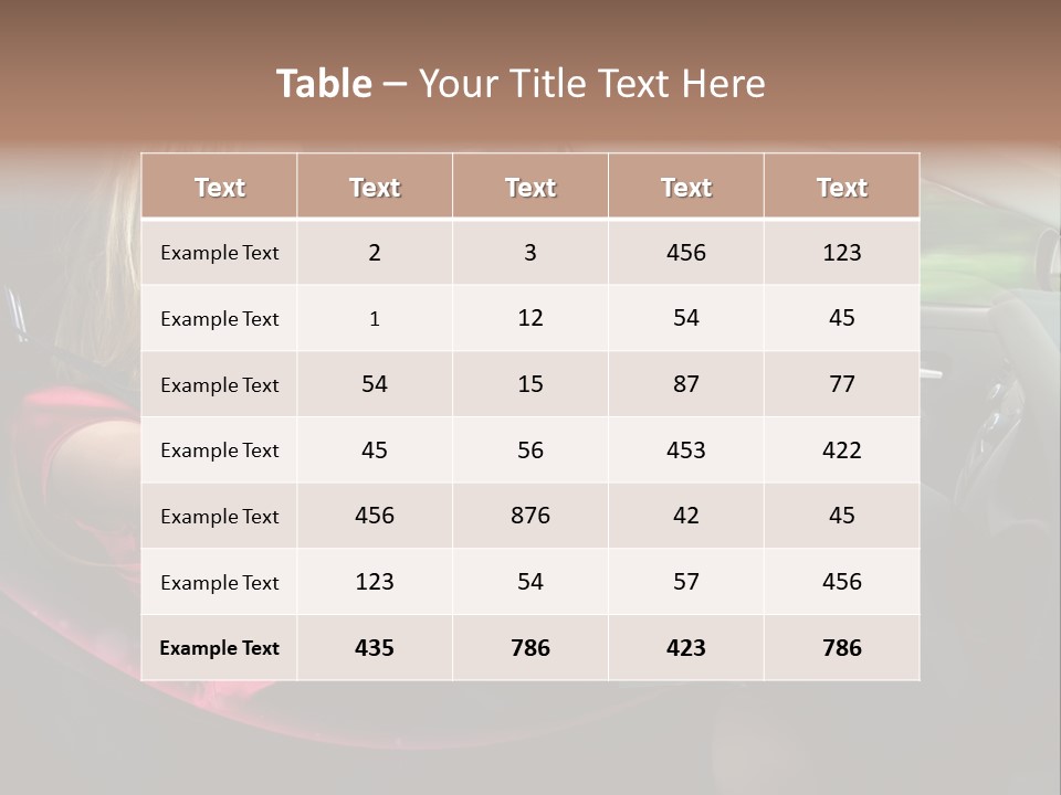 Blond Automobile Commuter PowerPoint Template