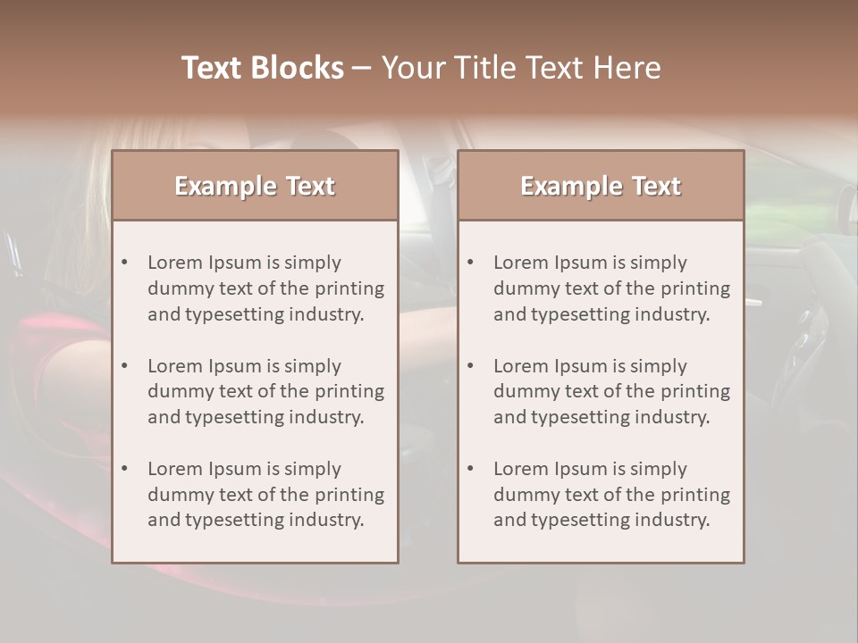 Blond Automobile Commuter PowerPoint Template