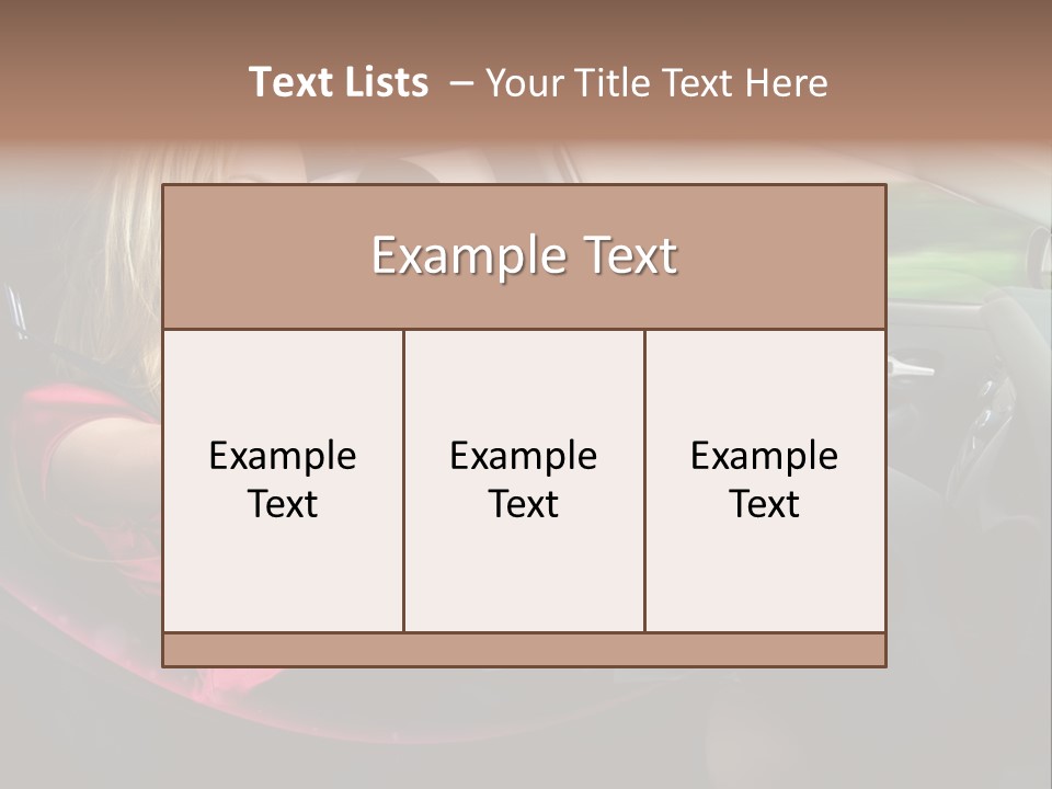 Blond Automobile Commuter PowerPoint Template