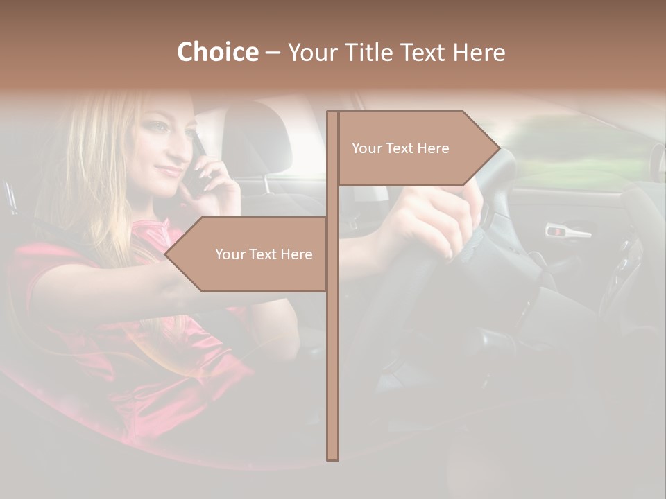 Blond Automobile Commuter PowerPoint Template