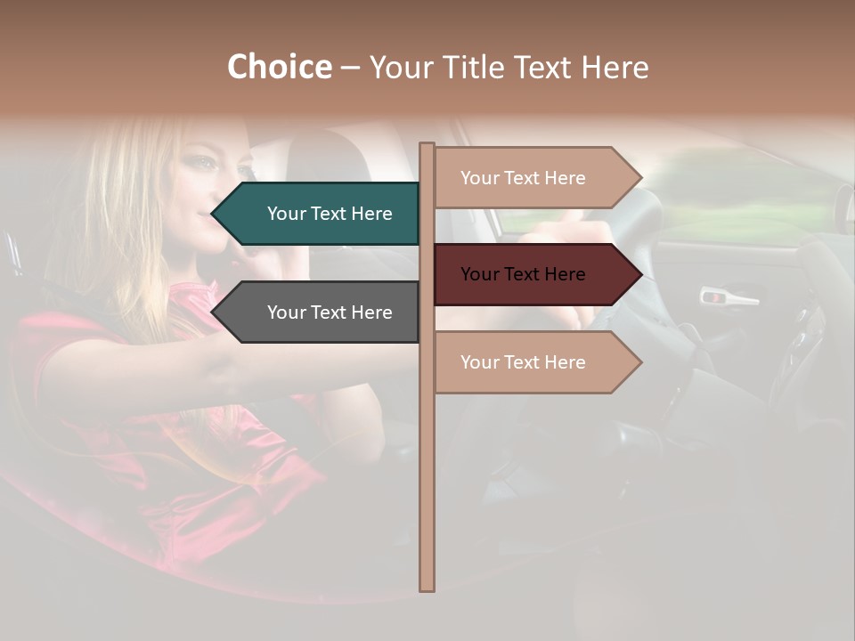 Blond Automobile Commuter PowerPoint Template