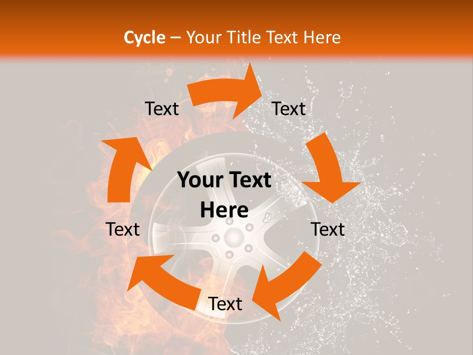 Isolated Yellow Burning PowerPoint Template