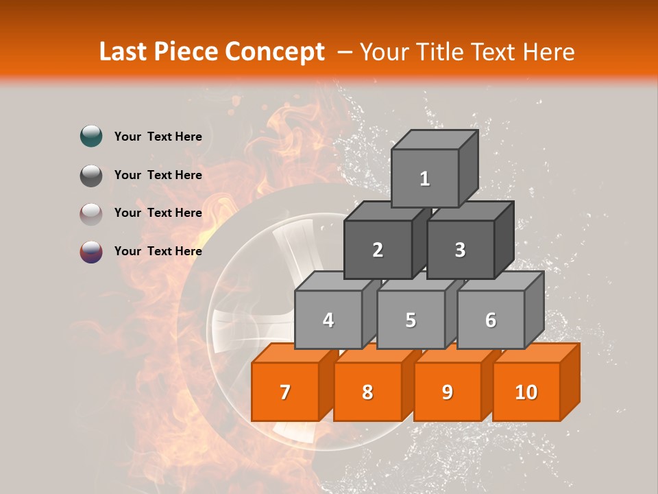 Isolated Yellow Burning PowerPoint Template