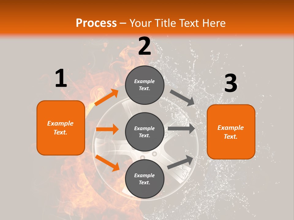 Isolated Yellow Burning PowerPoint Template