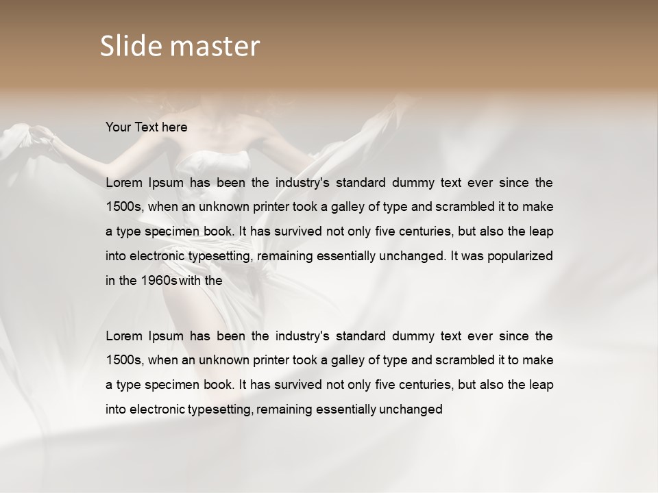 Sitting Windblown Seated PowerPoint Template