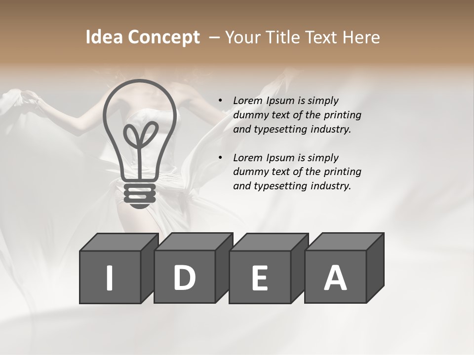 Sitting Windblown Seated PowerPoint Template