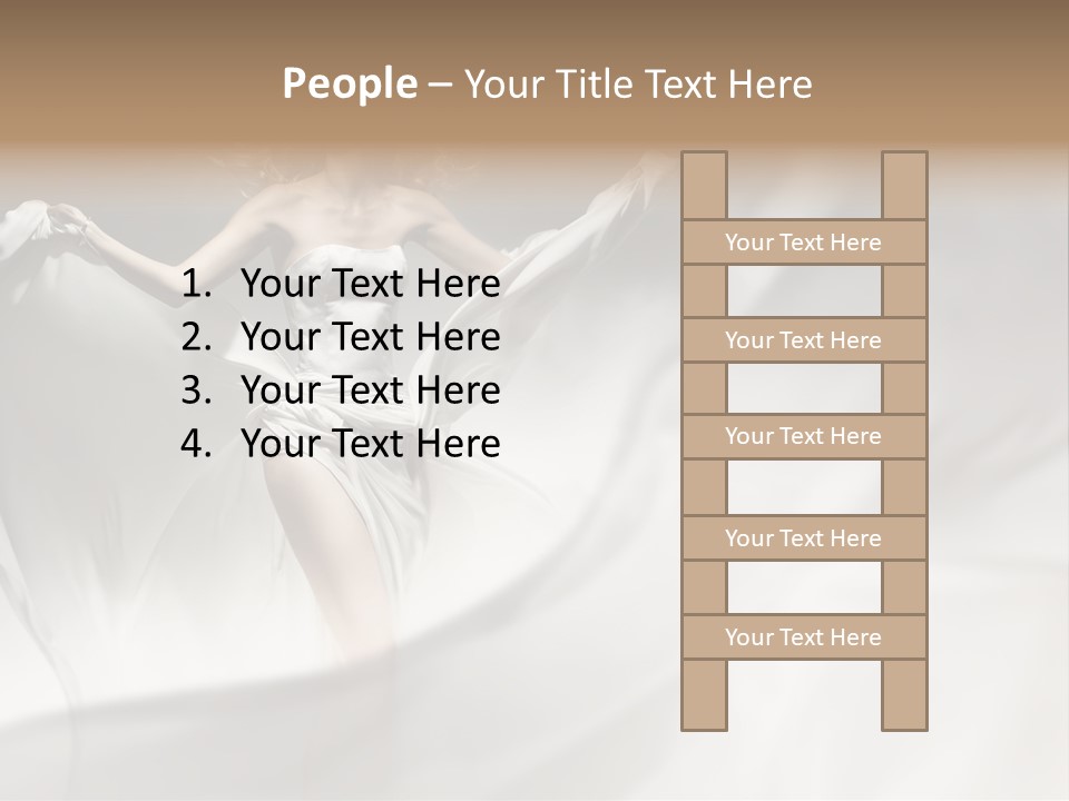 Sitting Windblown Seated PowerPoint Template