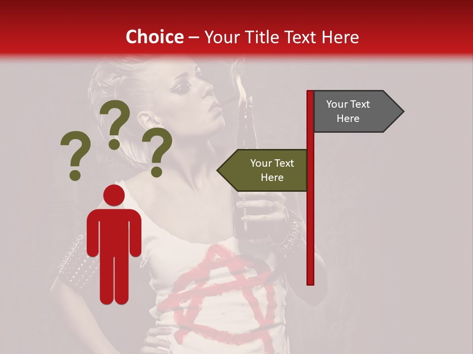 Female Antiglobalism Girl PowerPoint Template