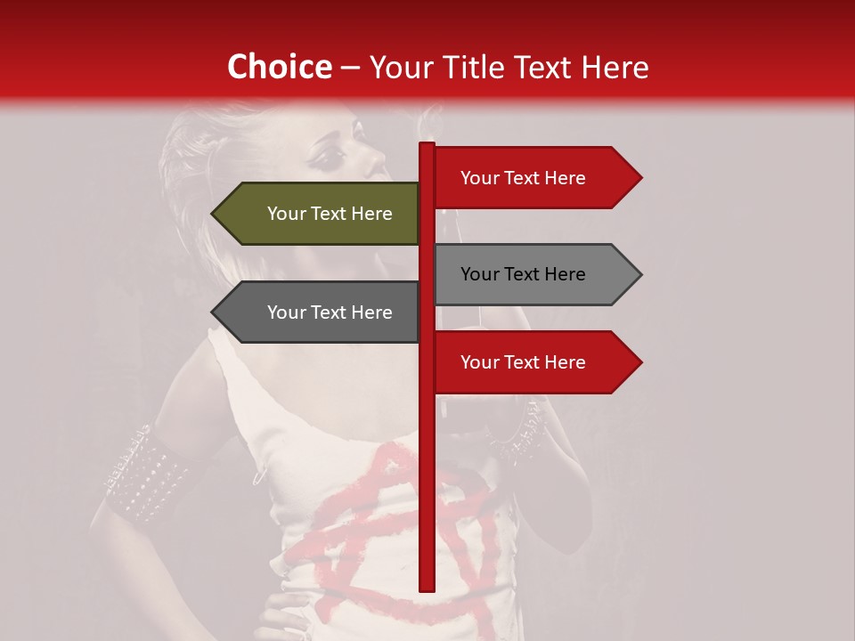 Female Antiglobalism Girl PowerPoint Template