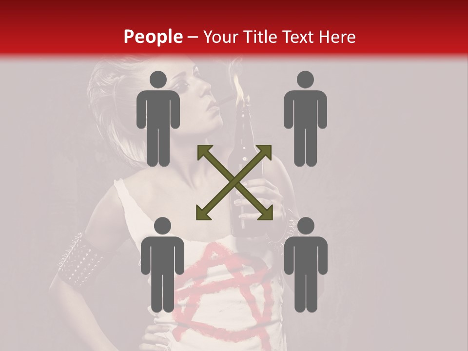 Female Antiglobalism Girl PowerPoint Template