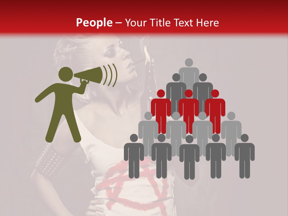 Female Antiglobalism Girl PowerPoint Template