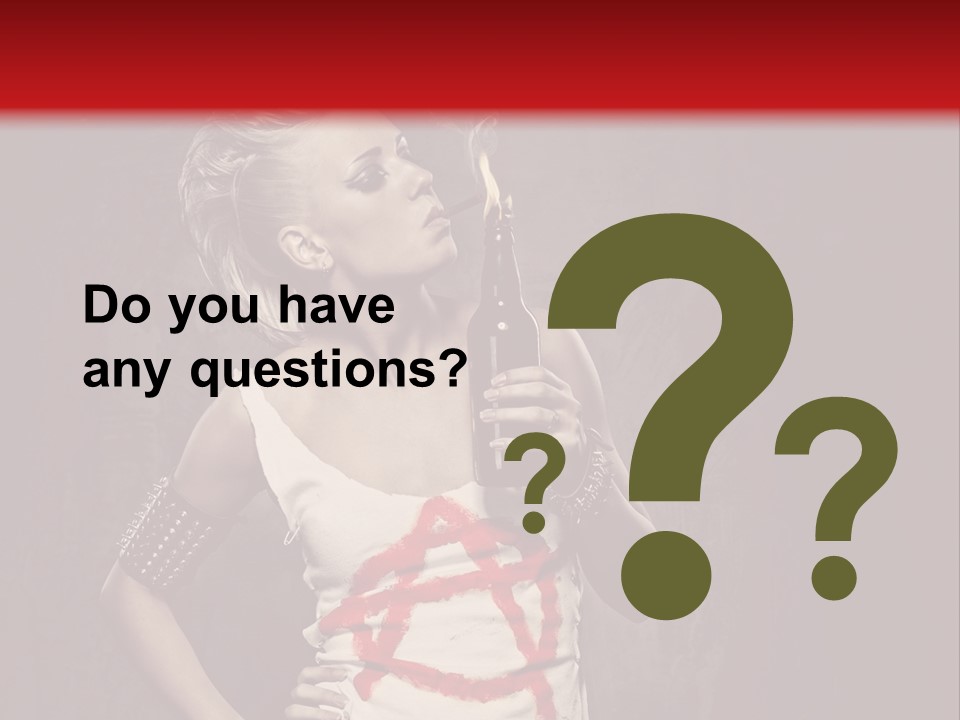 Female Antiglobalism Girl PowerPoint Template