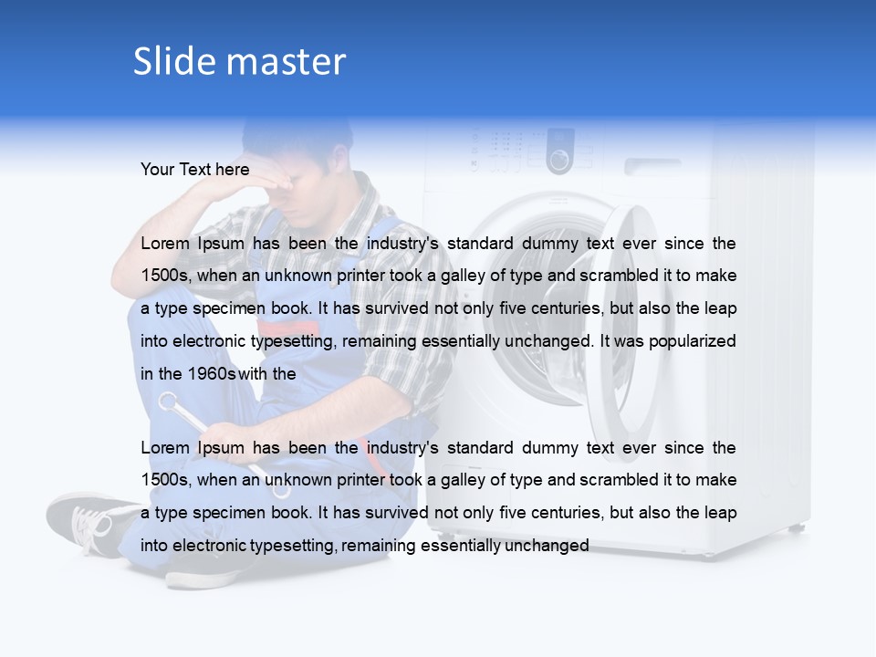 Young Dungarees Desperate PowerPoint Template