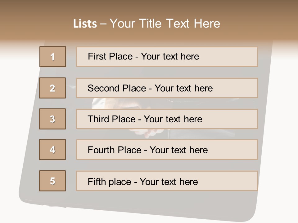 Business Handshake Netbook PowerPoint Template