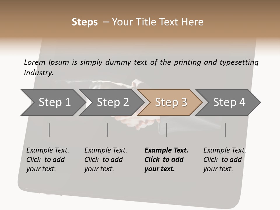 Business Handshake Netbook PowerPoint Template