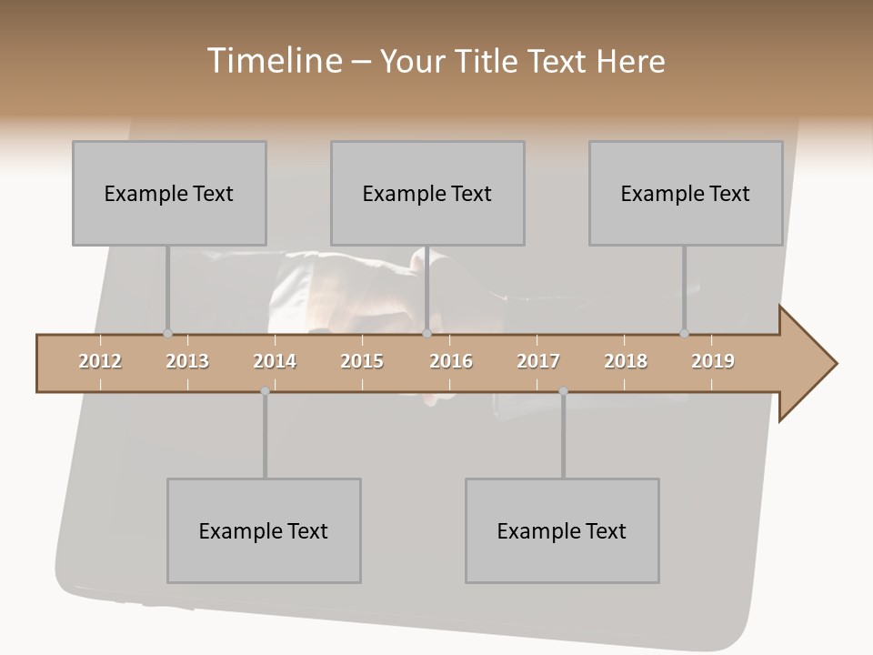 Business Handshake Netbook PowerPoint Template