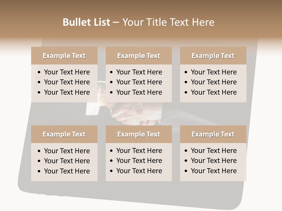 Business Handshake Netbook PowerPoint Template