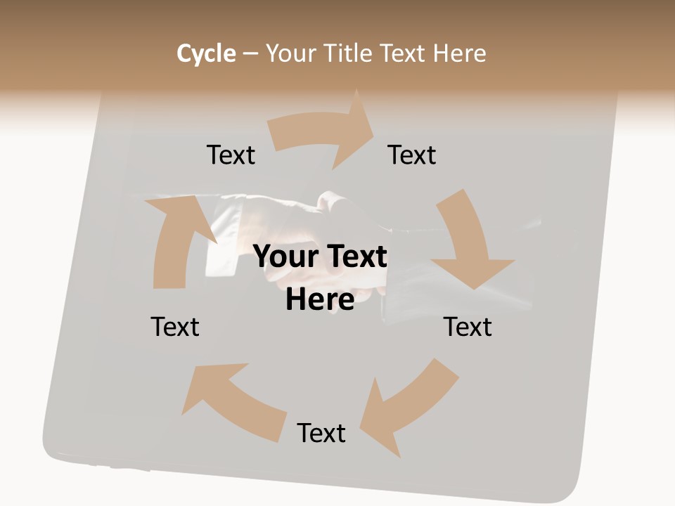 Business Handshake Netbook PowerPoint Template