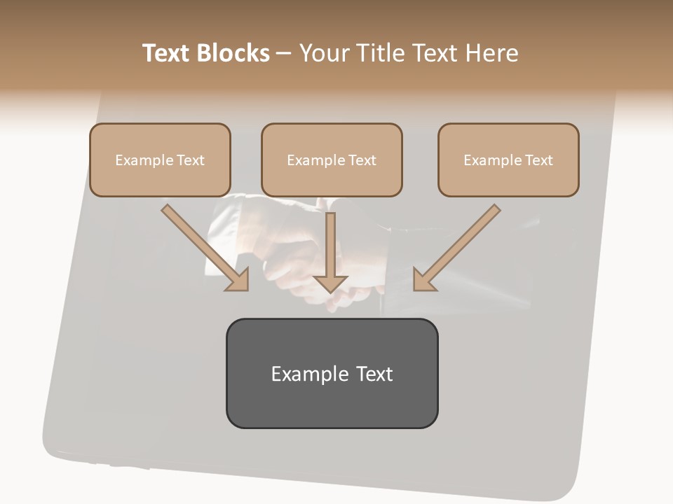 Business Handshake Netbook PowerPoint Template