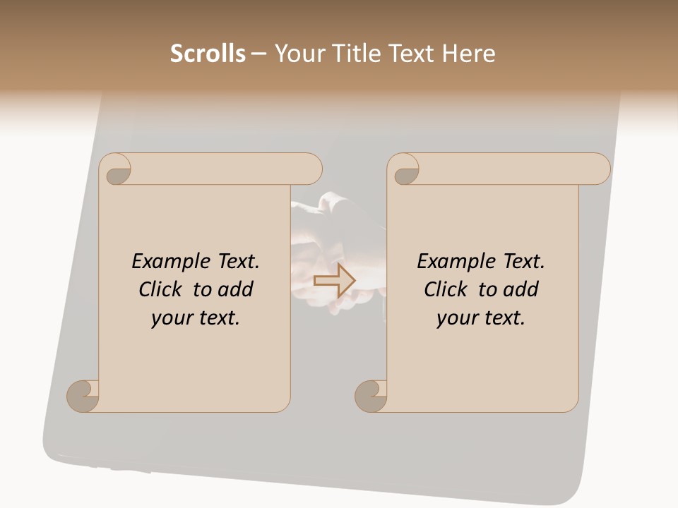 Business Handshake Netbook PowerPoint Template