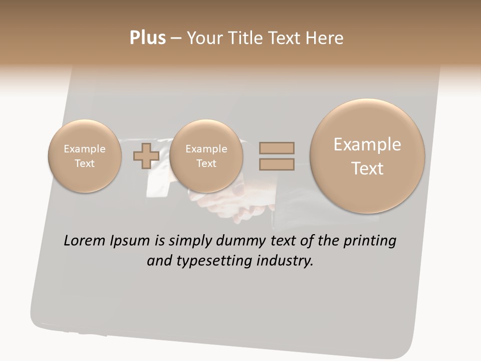 Business Handshake Netbook PowerPoint Template