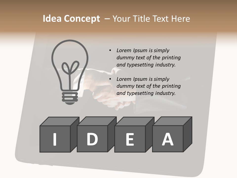 Business Handshake Netbook PowerPoint Template
