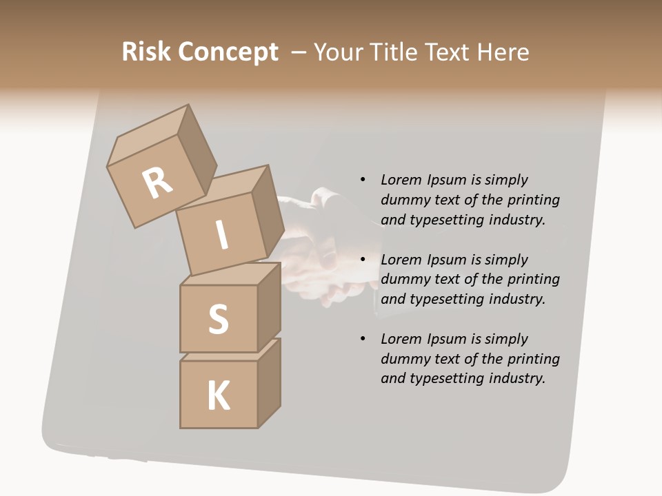 Business Handshake Netbook PowerPoint Template