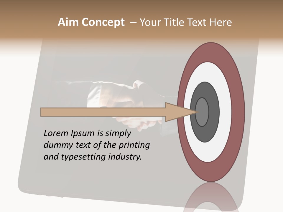 Business Handshake Netbook PowerPoint Template