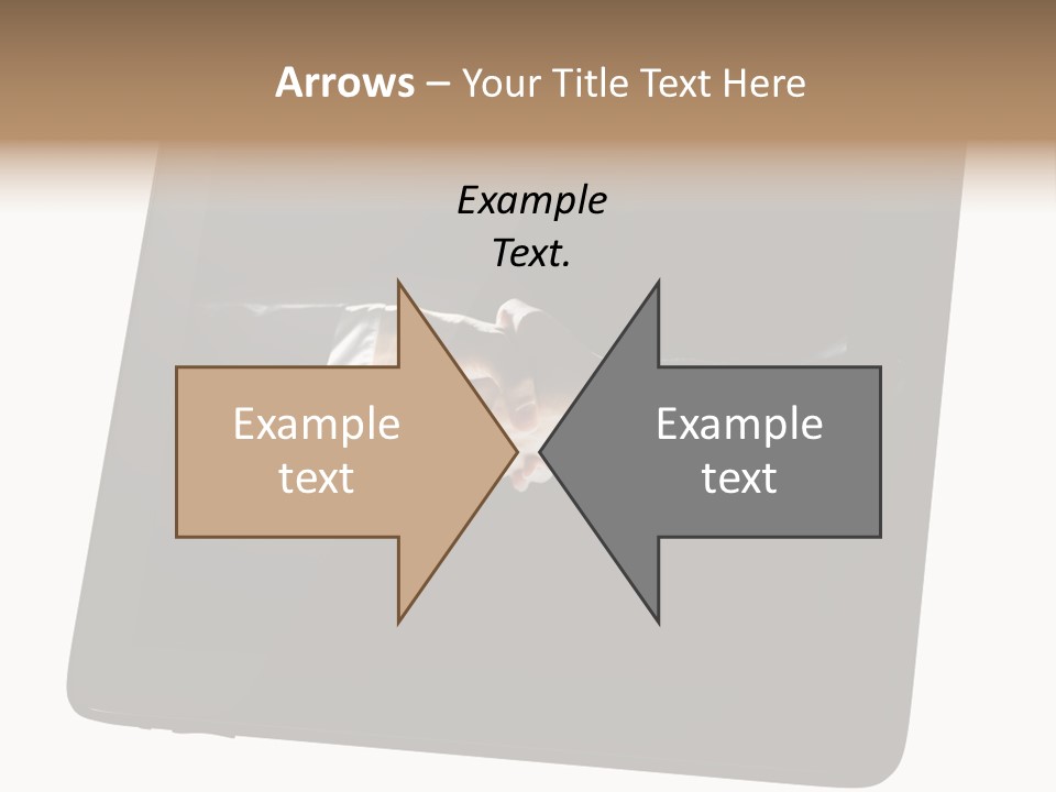 Business Handshake Netbook PowerPoint Template