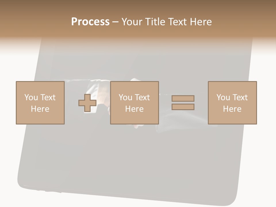 Business Handshake Netbook PowerPoint Template