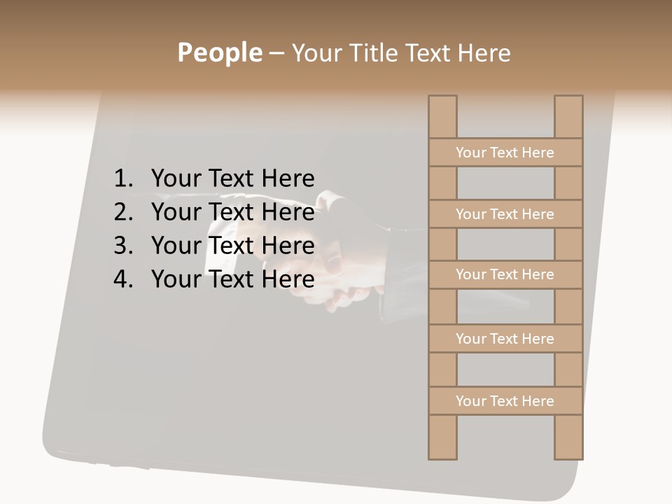 Business Handshake Netbook PowerPoint Template