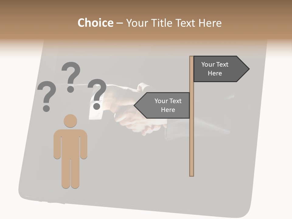 Business Handshake Netbook PowerPoint Template