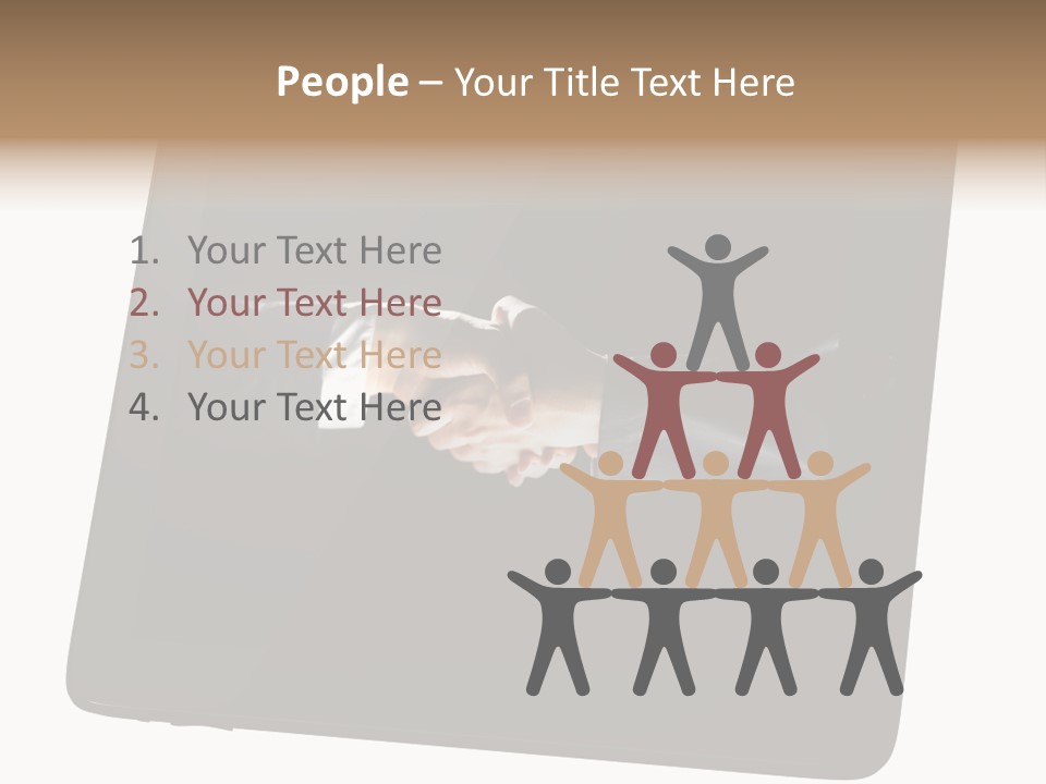 Business Handshake Netbook PowerPoint Template