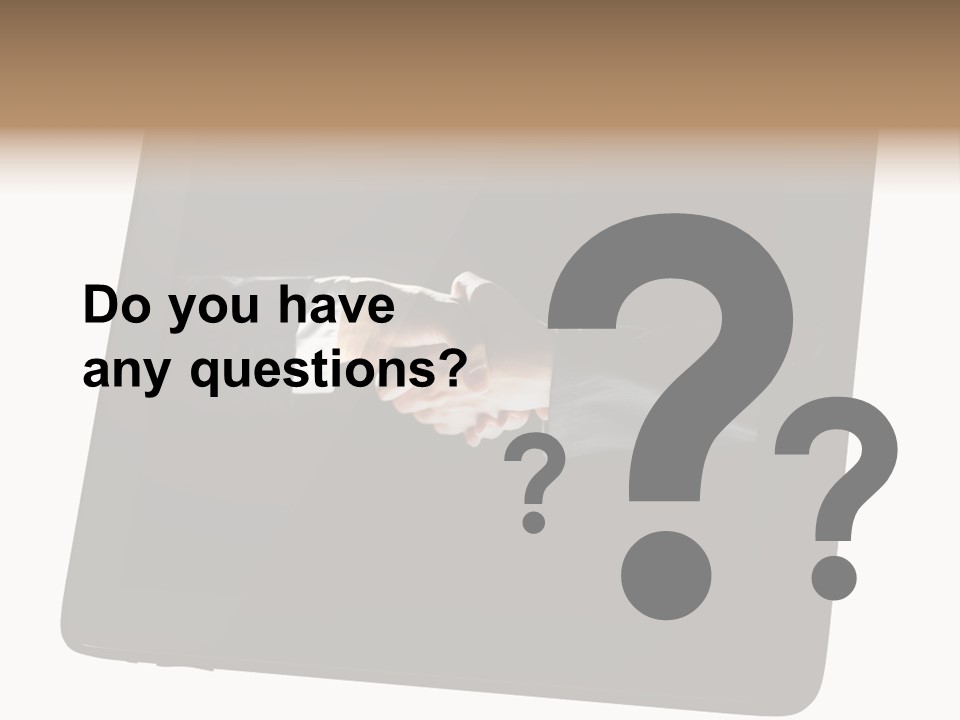 Business Handshake Netbook PowerPoint Template