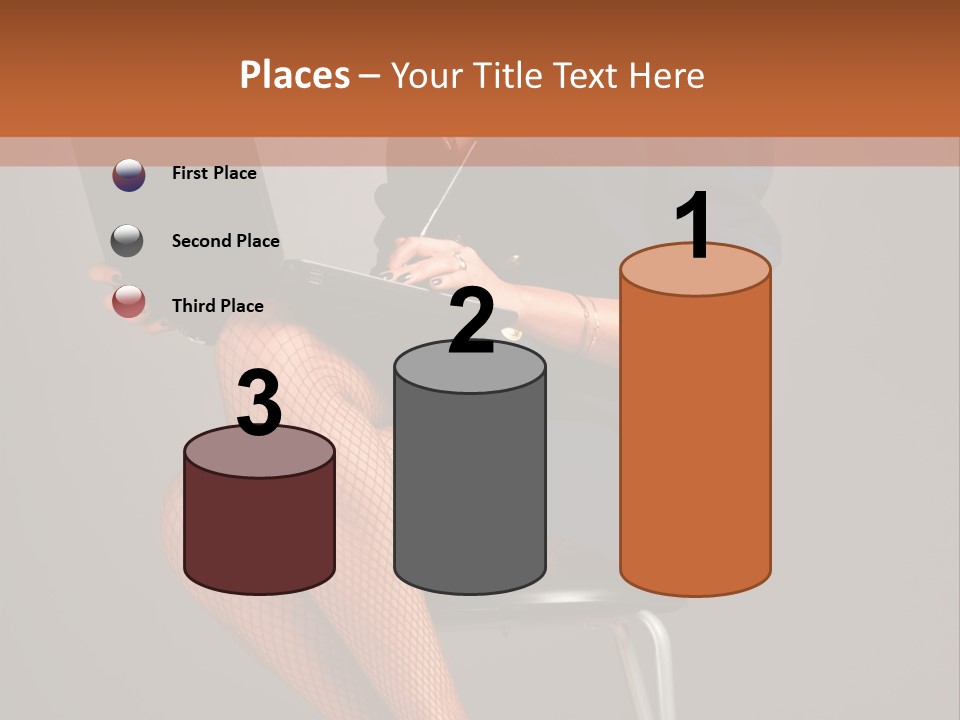 Flirting Fashion Businesswoman PowerPoint Template