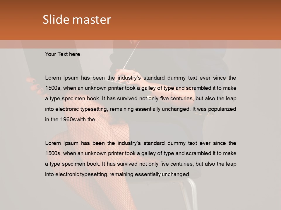 Flirting Fashion Businesswoman PowerPoint Template