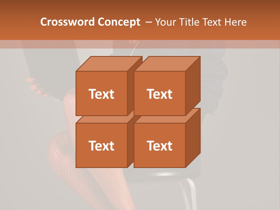 Flirting Fashion Businesswoman PowerPoint Template