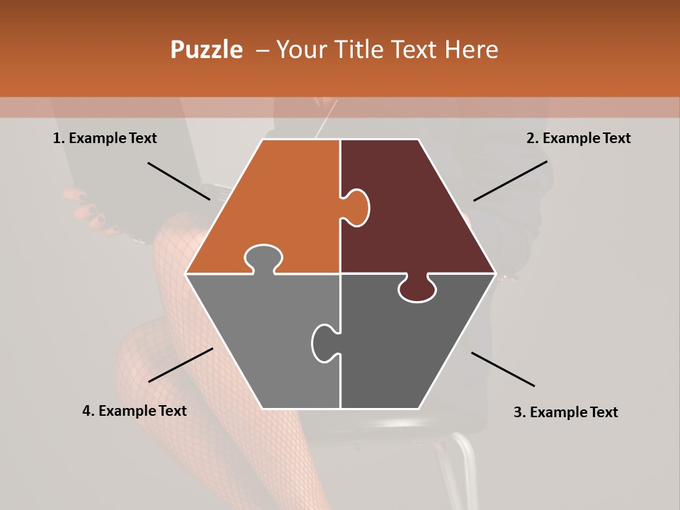 Flirting Fashion Businesswoman PowerPoint Template