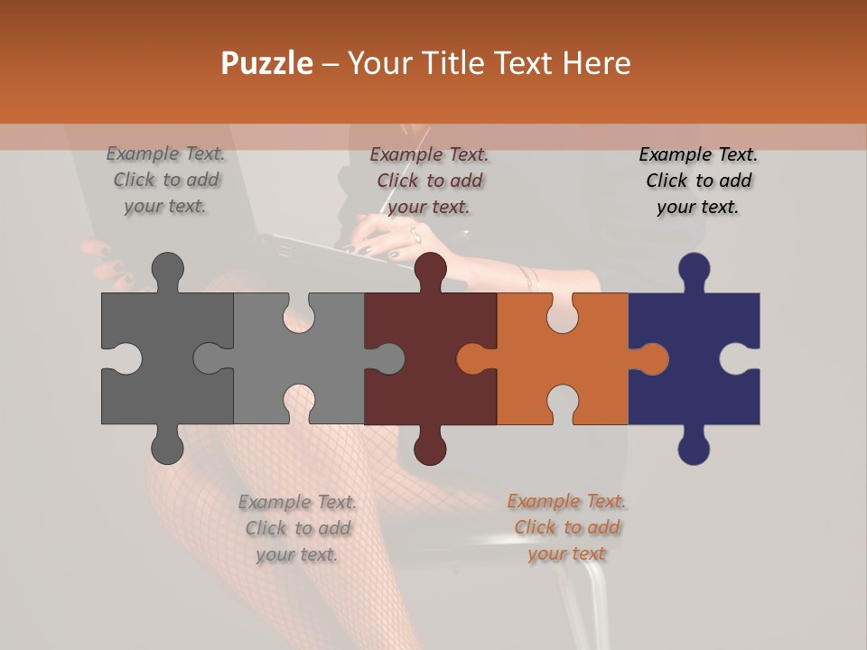 Flirting Fashion Businesswoman PowerPoint Template