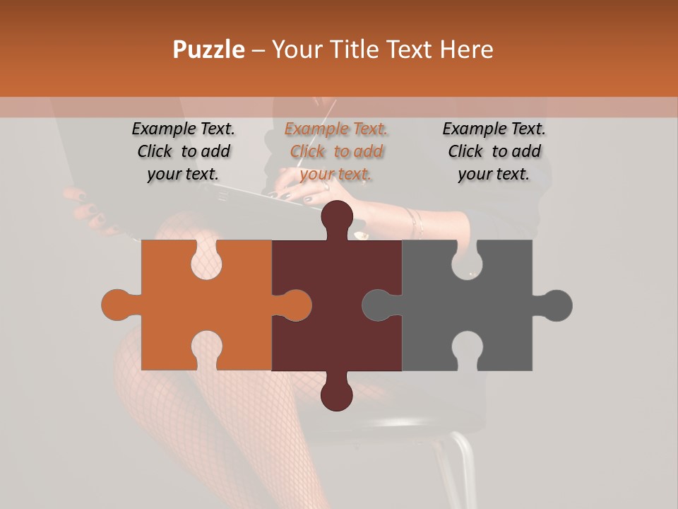 Flirting Fashion Businesswoman PowerPoint Template