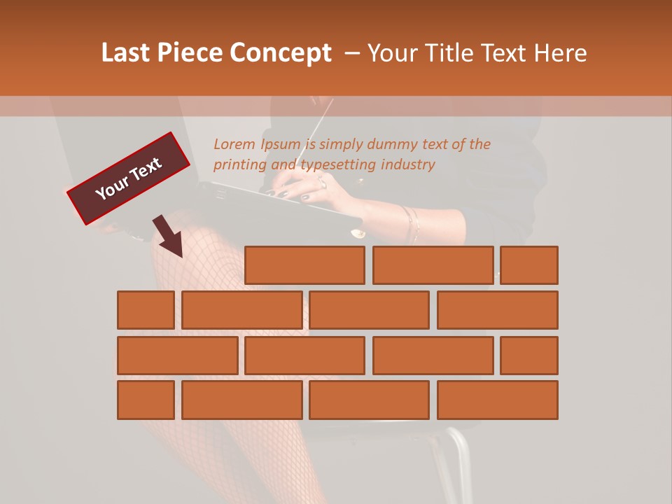 Flirting Fashion Businesswoman PowerPoint Template