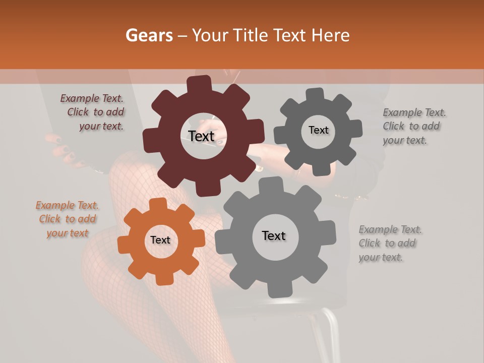 Flirting Fashion Businesswoman PowerPoint Template