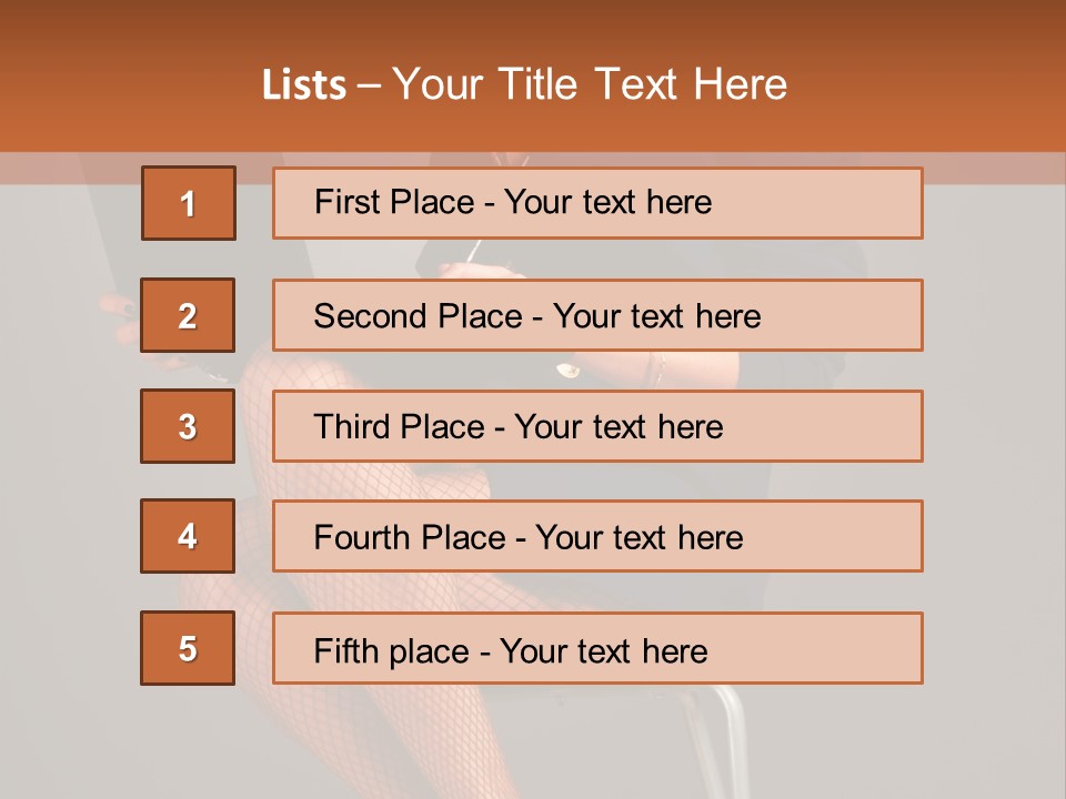 Flirting Fashion Businesswoman PowerPoint Template