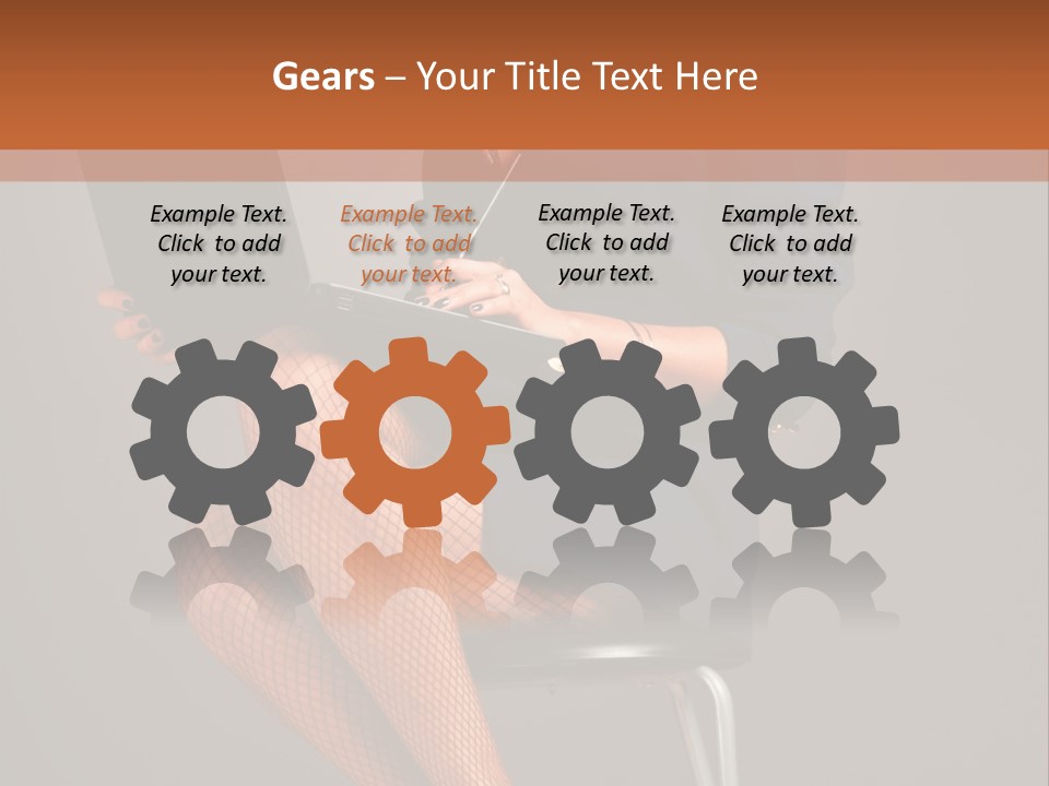 Flirting Fashion Businesswoman PowerPoint Template