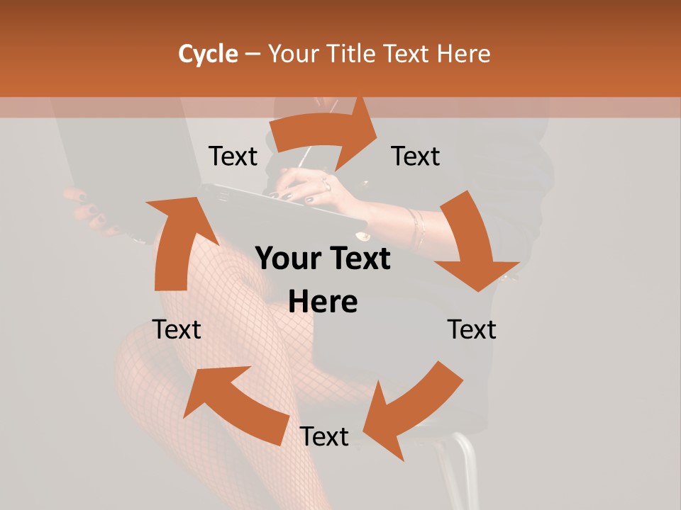 Flirting Fashion Businesswoman PowerPoint Template