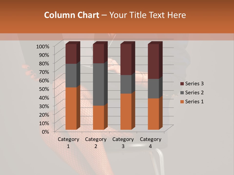 Flirting Fashion Businesswoman PowerPoint Template