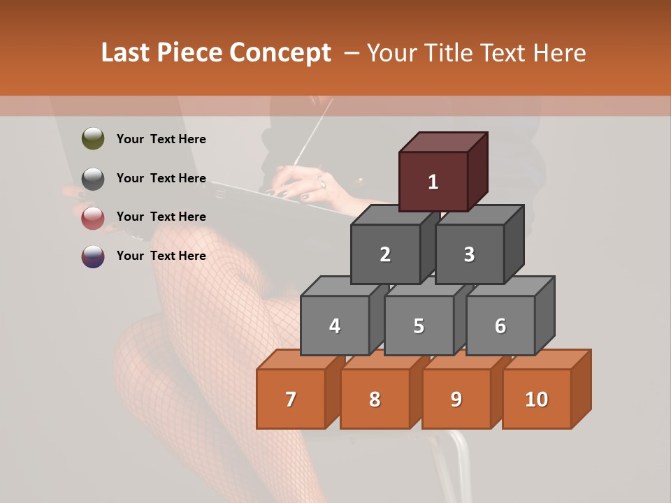 Flirting Fashion Businesswoman PowerPoint Template